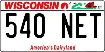 WI license plate 540NET
