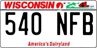WI license plate 540NFB