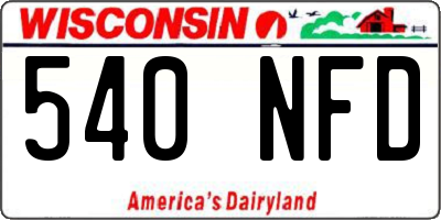 WI license plate 540NFD
