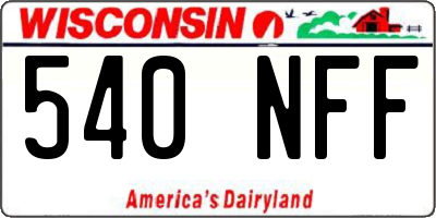 WI license plate 540NFF