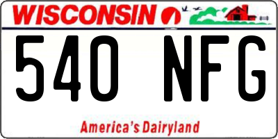 WI license plate 540NFG