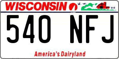 WI license plate 540NFJ