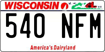 WI license plate 540NFM