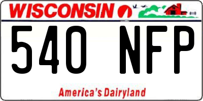 WI license plate 540NFP