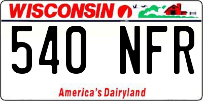 WI license plate 540NFR