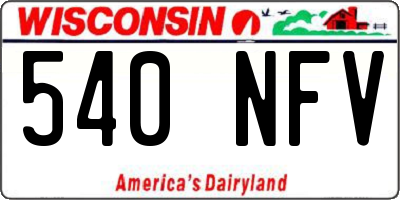 WI license plate 540NFV