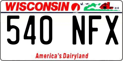 WI license plate 540NFX