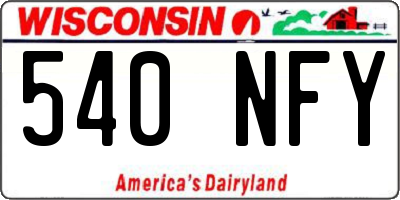 WI license plate 540NFY