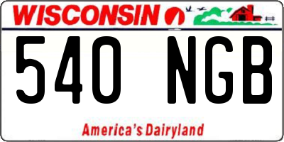 WI license plate 540NGB
