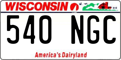 WI license plate 540NGC