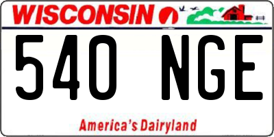 WI license plate 540NGE