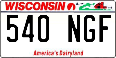 WI license plate 540NGF
