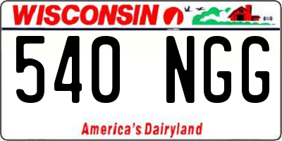 WI license plate 540NGG
