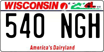 WI license plate 540NGH