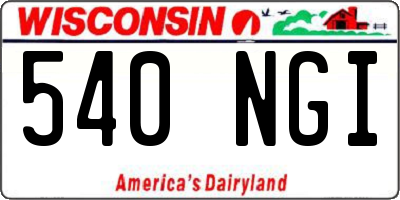 WI license plate 540NGI