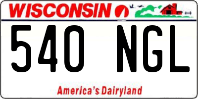 WI license plate 540NGL
