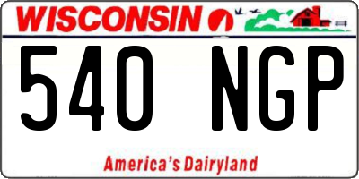 WI license plate 540NGP