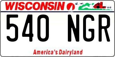 WI license plate 540NGR