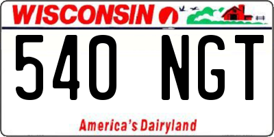 WI license plate 540NGT