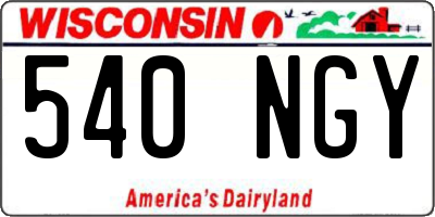 WI license plate 540NGY