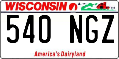 WI license plate 540NGZ