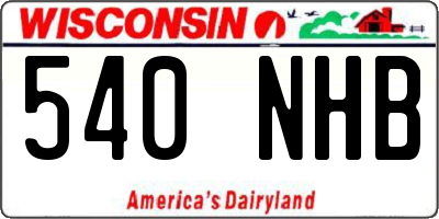 WI license plate 540NHB