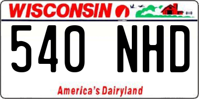 WI license plate 540NHD