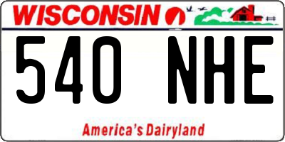 WI license plate 540NHE