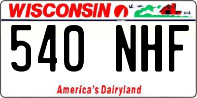 WI license plate 540NHF