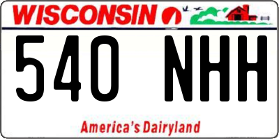 WI license plate 540NHH