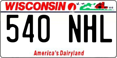 WI license plate 540NHL
