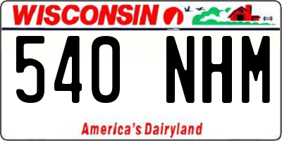 WI license plate 540NHM