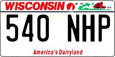 WI license plate 540NHP