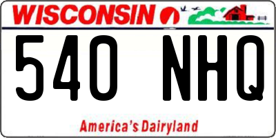 WI license plate 540NHQ