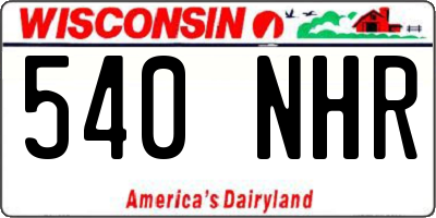 WI license plate 540NHR