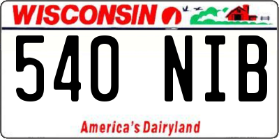 WI license plate 540NIB