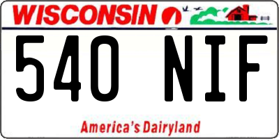 WI license plate 540NIF