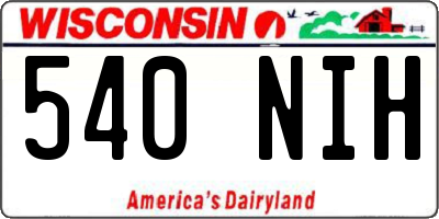 WI license plate 540NIH