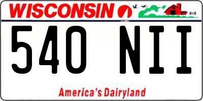WI license plate 540NII