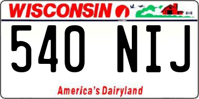 WI license plate 540NIJ