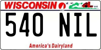 WI license plate 540NIL