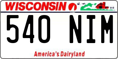 WI license plate 540NIM