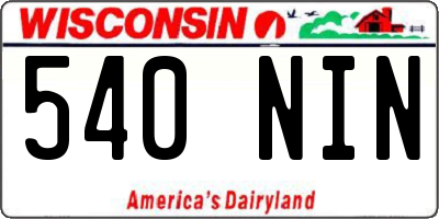 WI license plate 540NIN