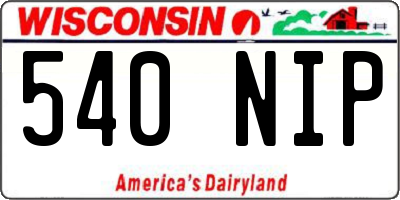 WI license plate 540NIP
