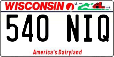 WI license plate 540NIQ