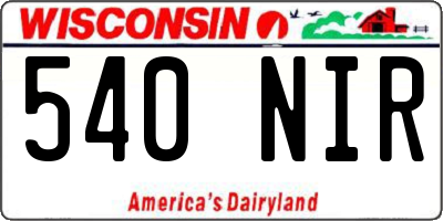 WI license plate 540NIR