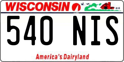 WI license plate 540NIS