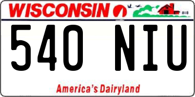 WI license plate 540NIU