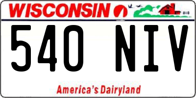 WI license plate 540NIV