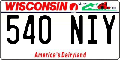 WI license plate 540NIY